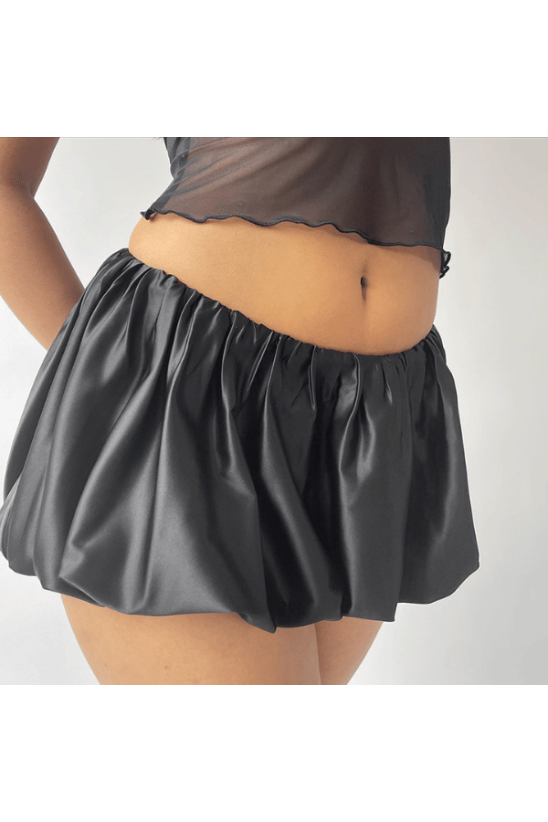 Satin Puff Mini Skirt image 0