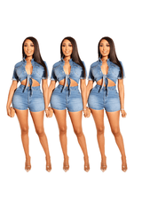 Denim Diva Cutout Romper image 2