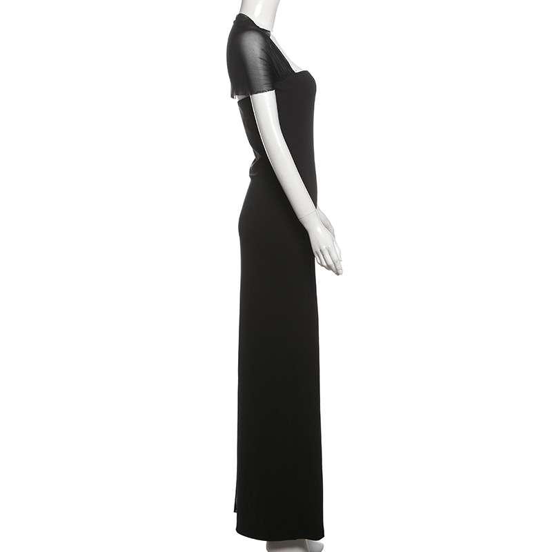 Elegant Evening Gown with Shoulder Detail image 2