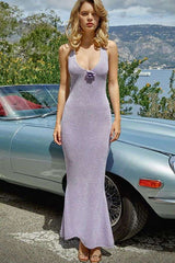 Maxi Dress with Floral Accent image 0