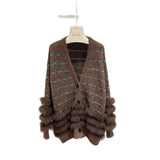 Faux Fur Sleeve Knit Cardigan Jacket image 3