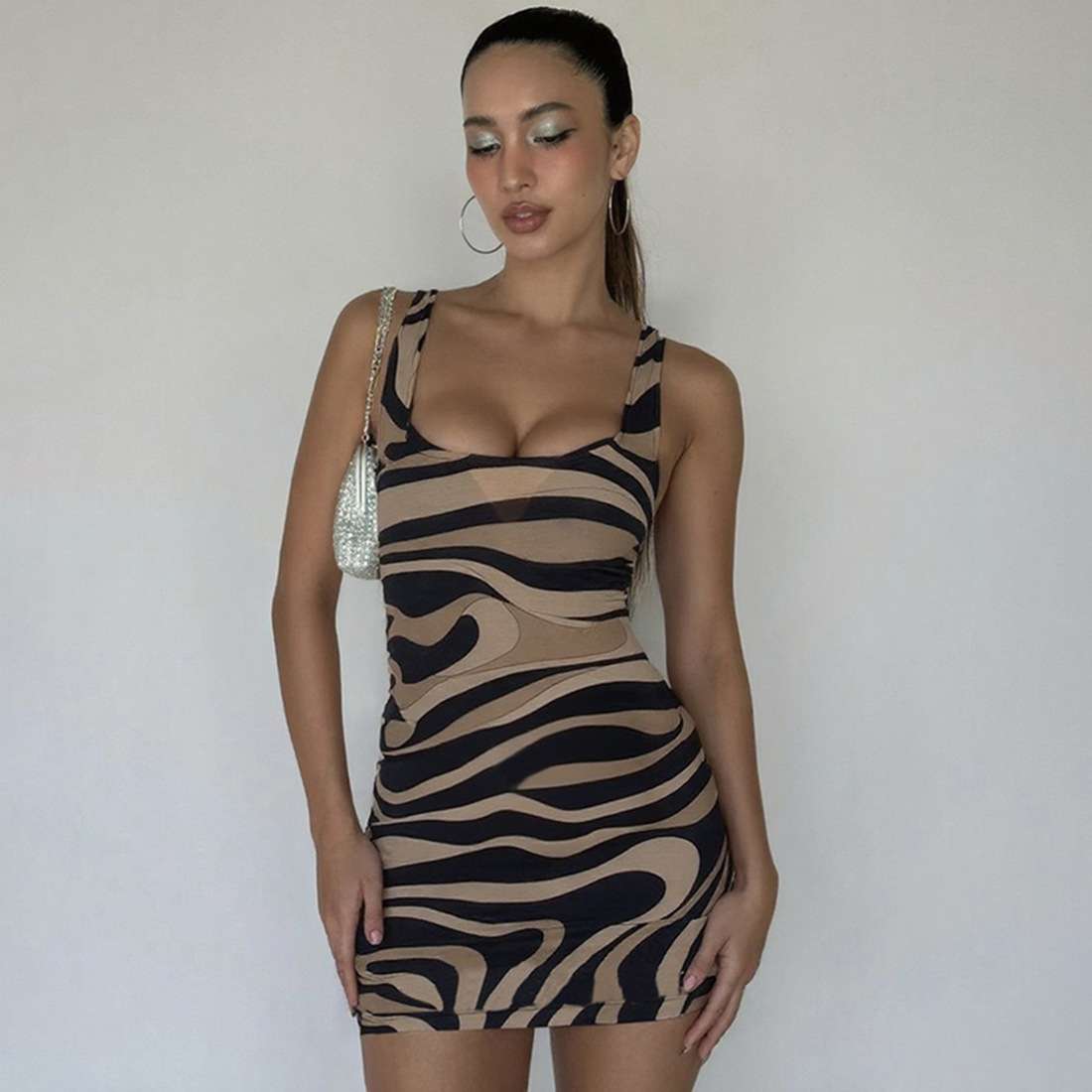 Zebra Pattern Bodycon Dress image 5