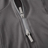 Ribbed Hooded Crop Jacket Skirt Set image 6