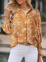 Floral print Long Sleeve Casual Shirt - XL, Multi Beige image