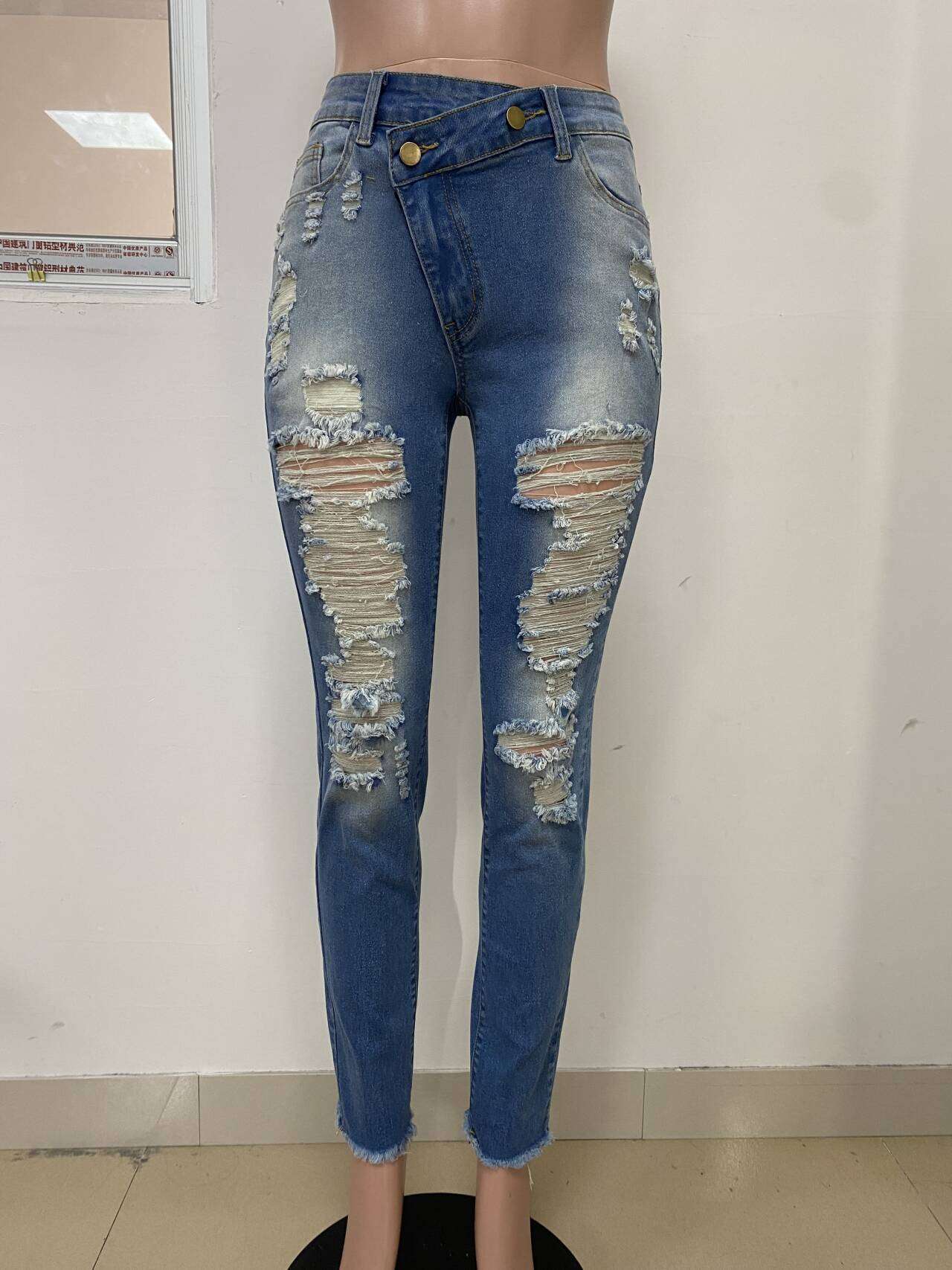 Asymmetrical Zip Bootcut Jeans image 1