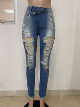 Asymmetrical Zip Bootcut Jeans image 1