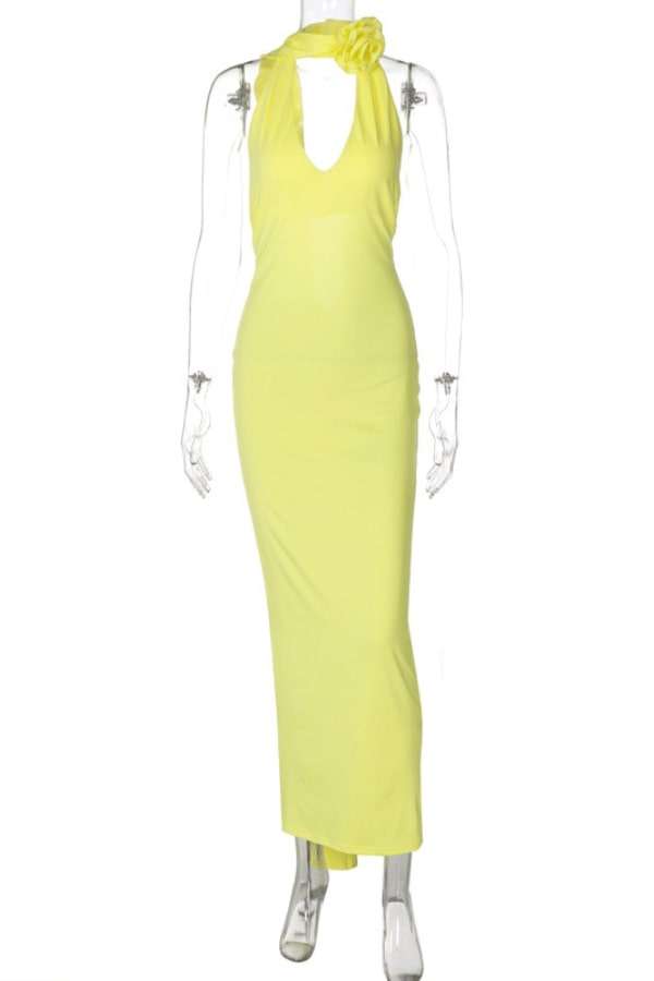 Radiant Rose Halter Maxi Dress image 7