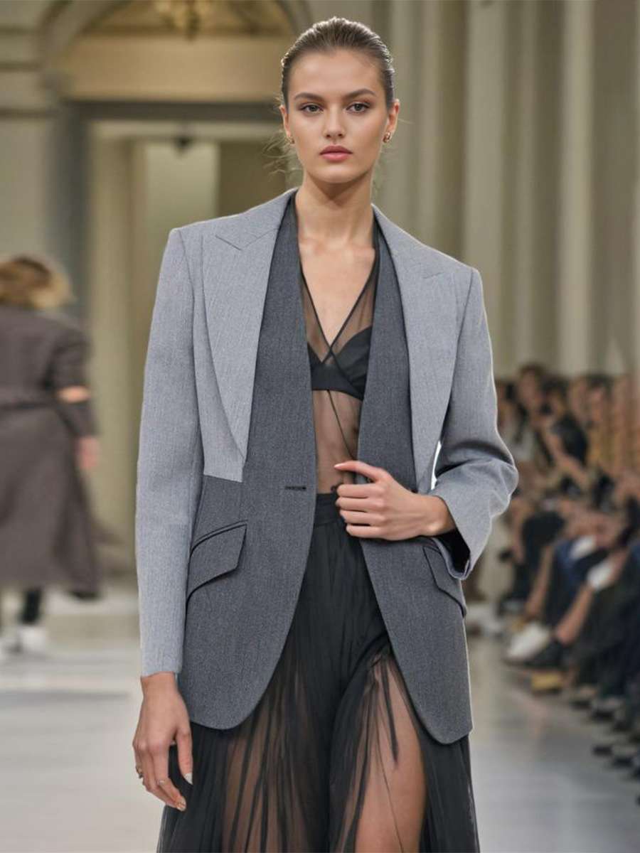 Colorblock Buckle Long Sleeve Blazers image 0