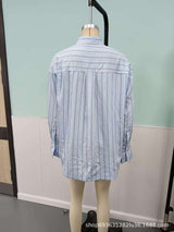 Oversized Striped Button-Down Shirt image 4