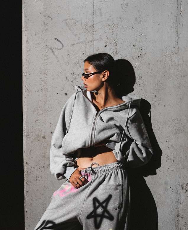 Long Sleeve Drawstring Crop Hoodie Coord Set image 5