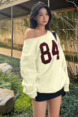 Fashion Long Sleeve Loose Casual Streetwear Pullover Hooidei - S, White image
