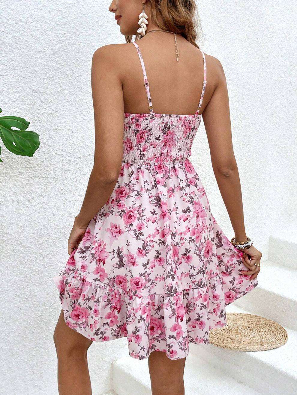 Floral Smocked Sundress with Ruffle Hem image 2