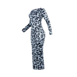 Leopard Print Crew Neck Maxi Dress image 5