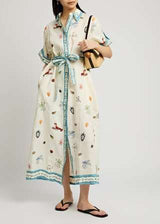 Nautical Print Shirt Dress image 1
