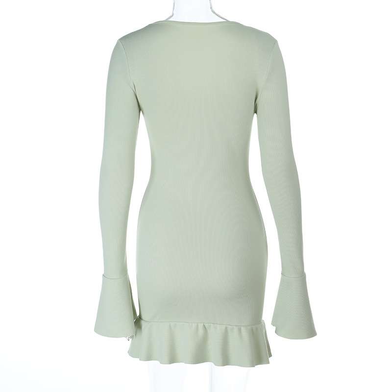 Ribbed Knit Dress with Keyhole image 3