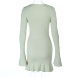 Ribbed Knit Dress with Keyhole image 3