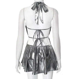 Metallic Halter Mini Dress image 5