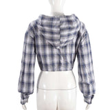 Hooded Jacket Drawstring Long Sleeve Zip Up Crop Top image 7