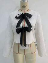 Asymmetric Bow Long Sleeve Jacket image 1