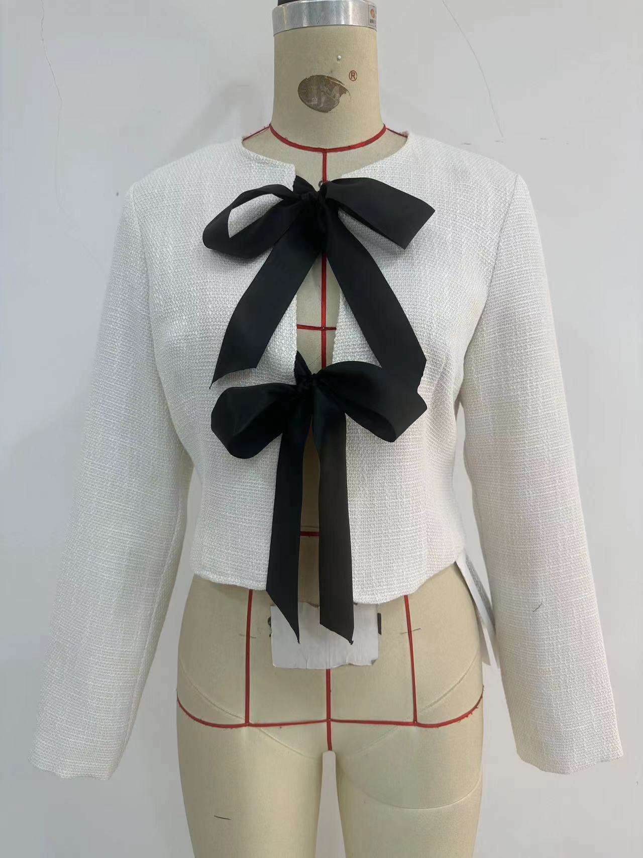 Asymmetric Bow Long Sleeve Jacket image 1
