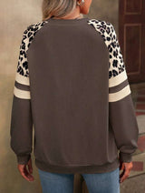 Leopard-Print Sleeve Colorblock Sweatshirt image 2