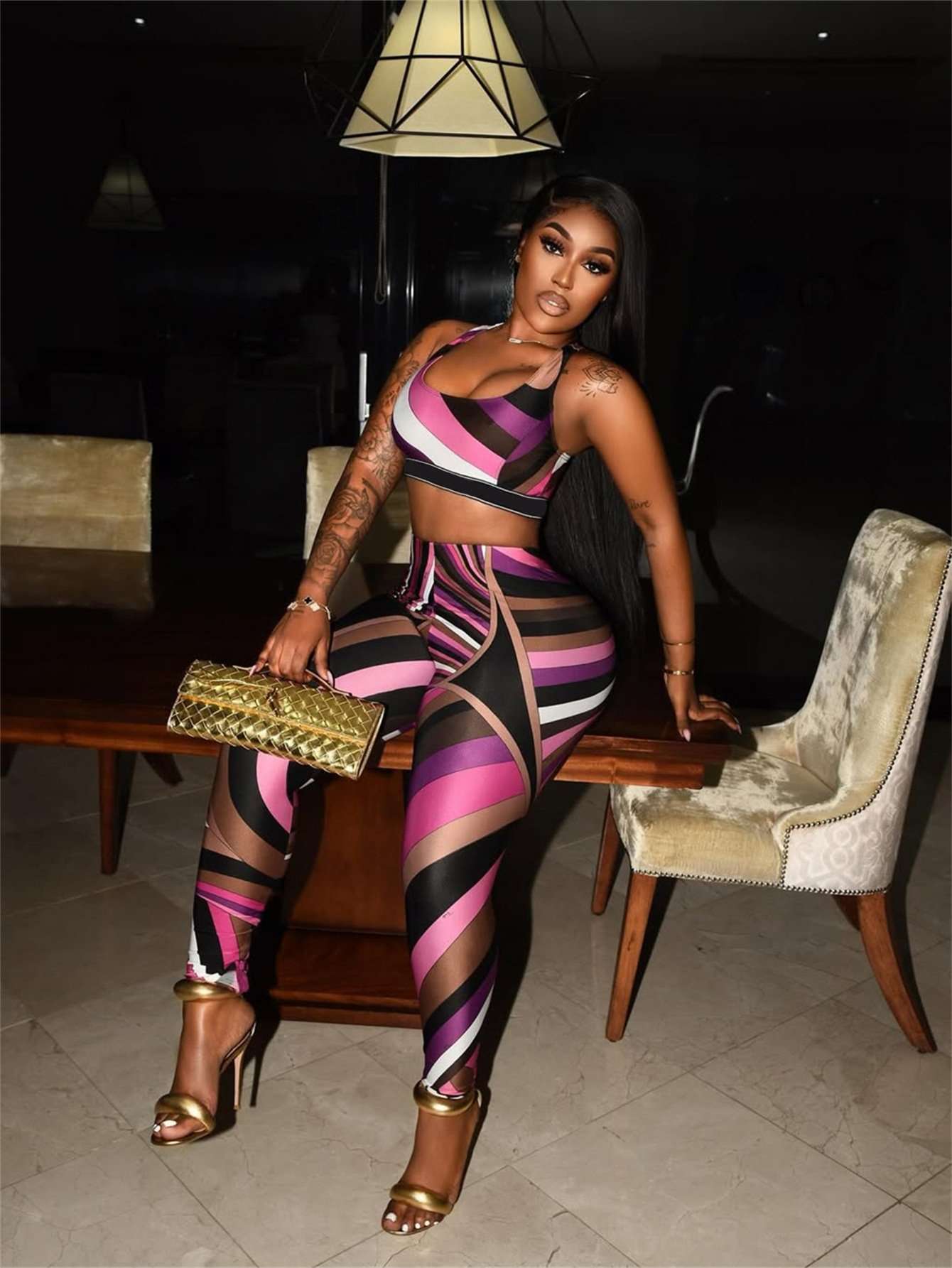 Vibrant Two-Piece Abstract Outfit image 1