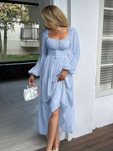 Boho Chic Maxi Dress - L, Blue image