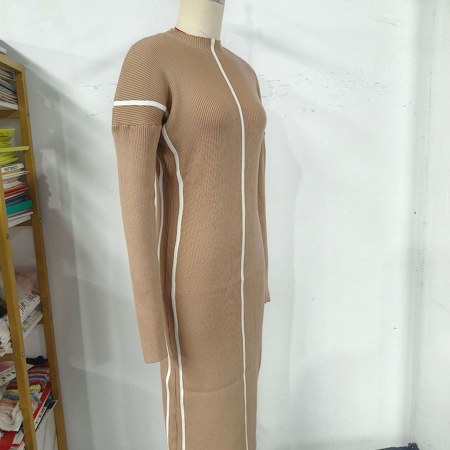 Bodycon Midi Dress with Piping image 6