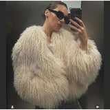 Oversized Plush Fur Coat Soft Long Sleeves image 2