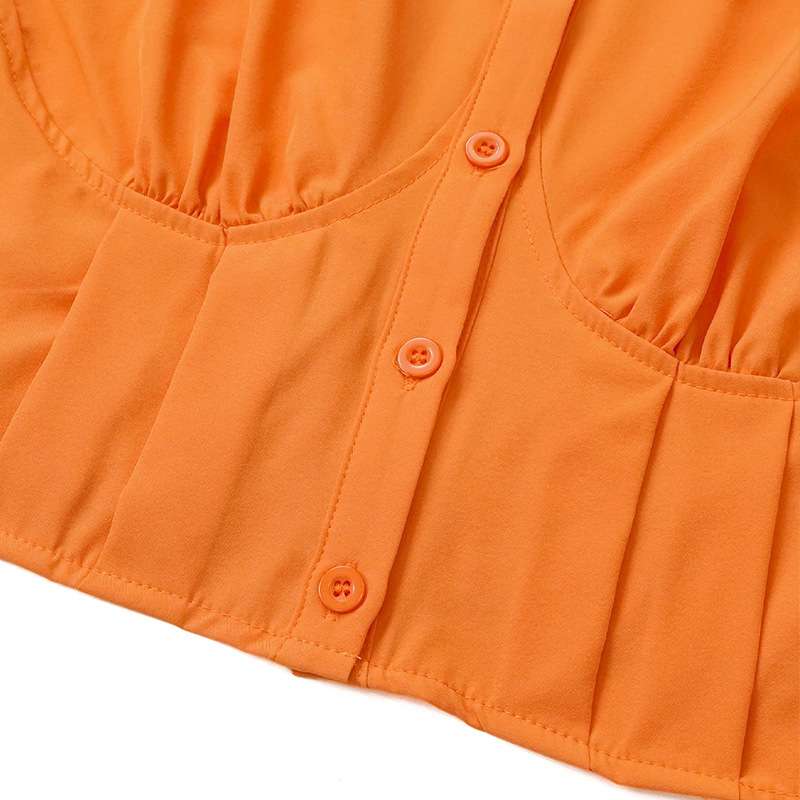 Fashion Long Sleeve Slim Fit Short Blouse image 6