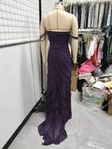 Off-Shoulder Pink Ruffled Gown image 6