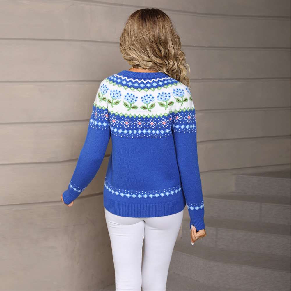 Colorful Floral Pattern Sweater image 2
