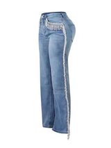 Fashion Side Fringe Denim Pants image 3