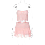 Corset Two-Piece Set - S, Pink image