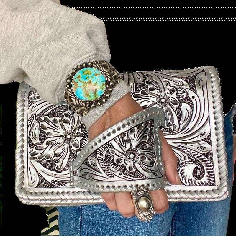 Floral Clutch with Beaded Accessories image 0