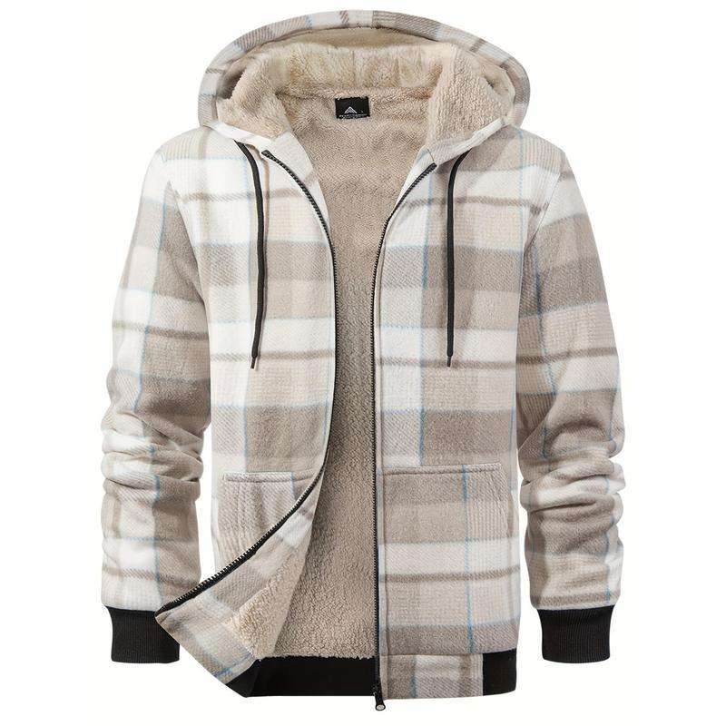 Men's Plaid Fleece-Lined Hooded Jacket image 3