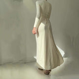 Elegant Solid Color Slimming Dress image 5