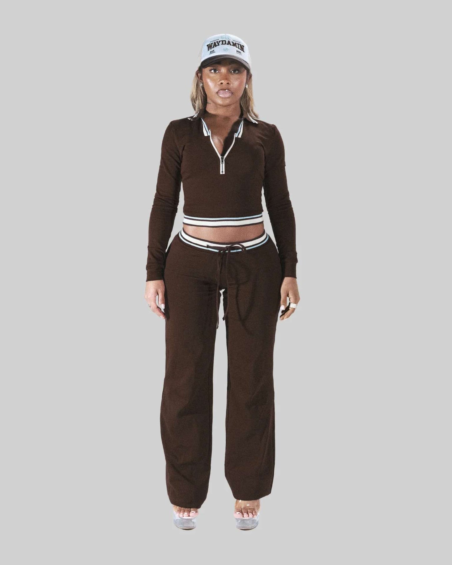 Stylish Athleisure Set - M, Brown image