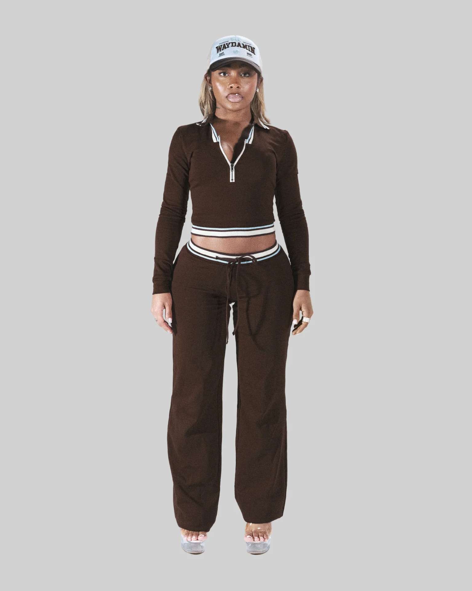 Stylish Athleisure Set - M, Brown image
