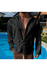 Luxury Elegant Button Shirt - M, Black image