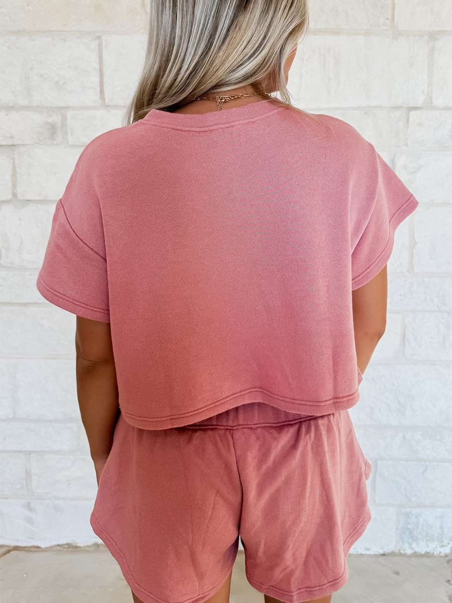 Casual Crop Top and Shorts Set image 2