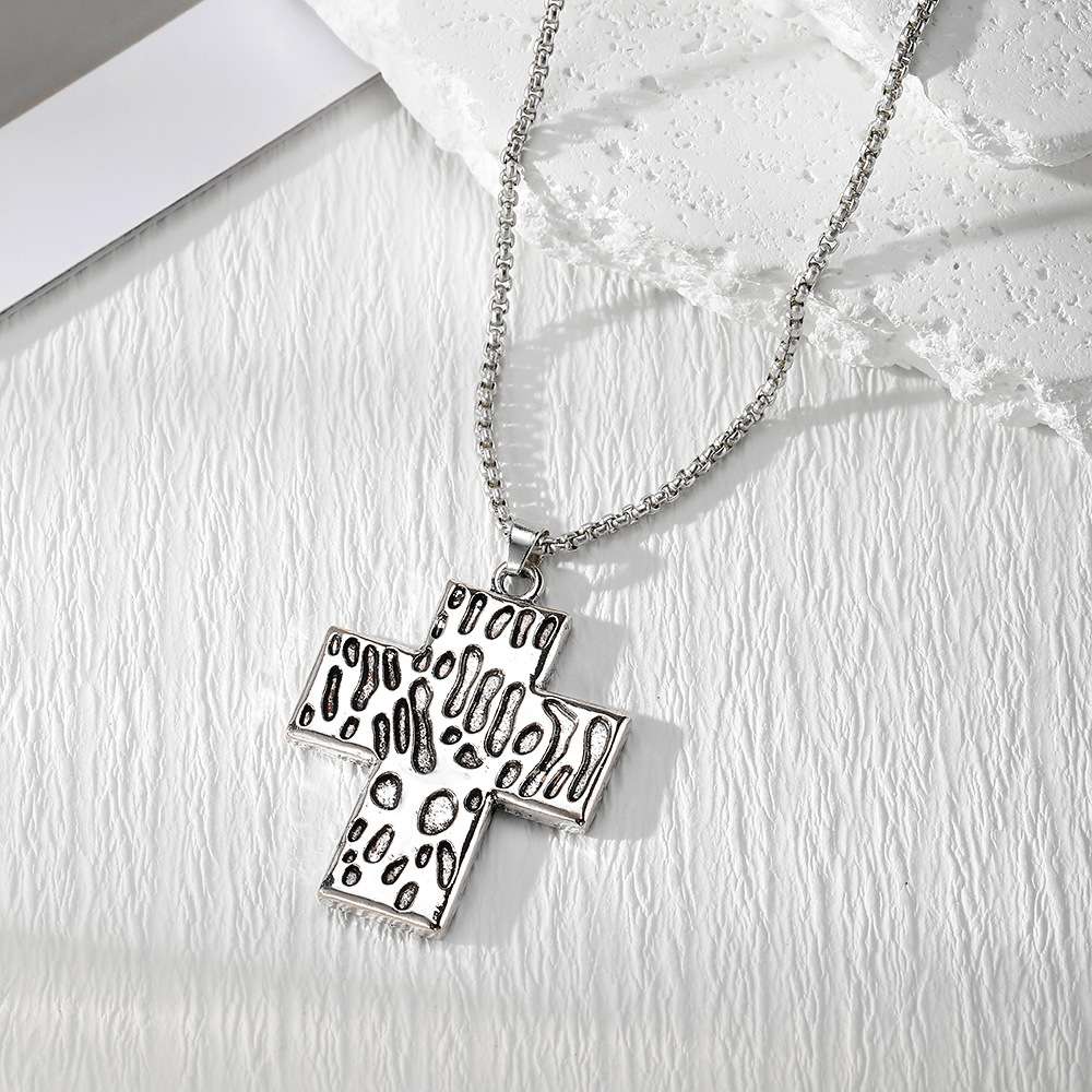 Leopard Print Cross Pendant Necklace image 0