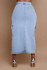 Women Cargo Pocket Midi Skirt image 3