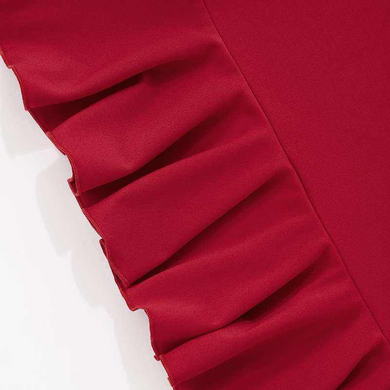 Strapless Bodycon Dress with Ruffled Hem image 4