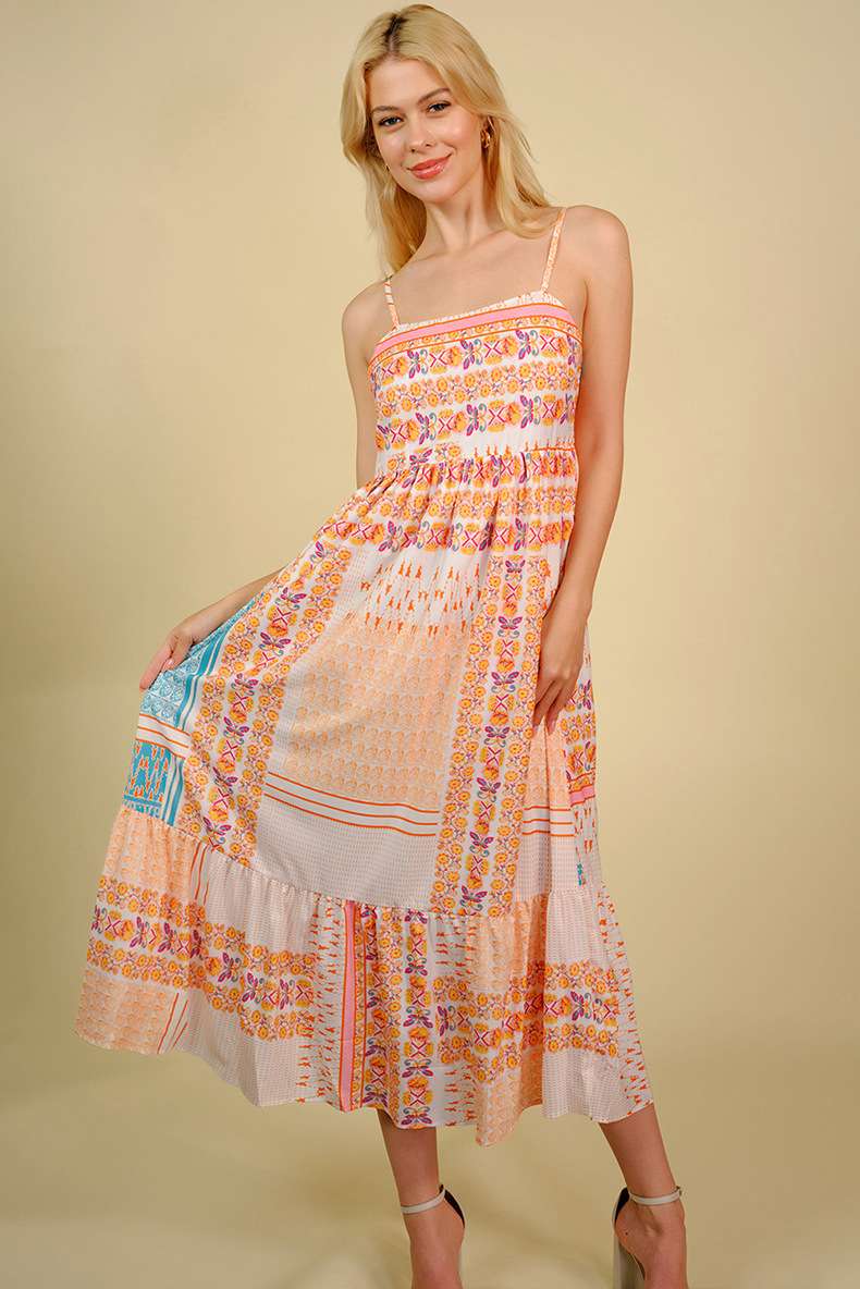 Boho-Chic Strappy Maxi Dress image 1