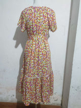 Multicolor Floral Tie-Front Maxi Dress image 2