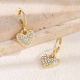 Gold Heart Drop Earrings image 2