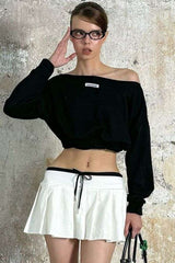 Relaxed Fit Crop Top - L, Black image
