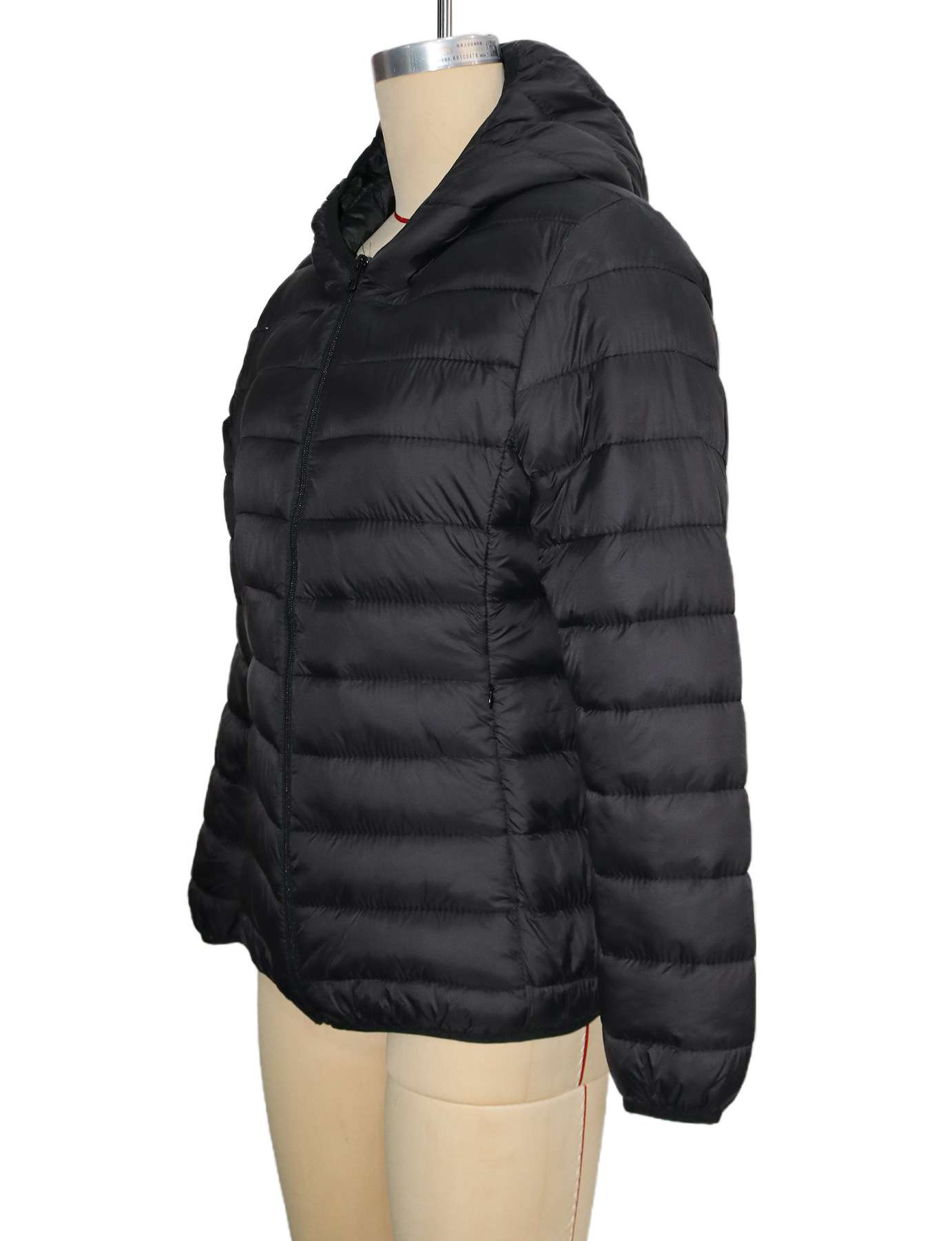 Black Puffer Hooded Jacket image 5