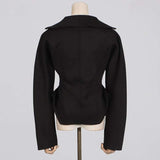 Black Corseted Scuba Jacket image 5
